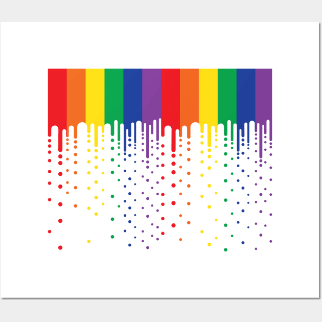 Rainbow Drip Wall Art by hinoonstudio